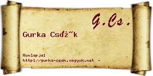 Gurka Csák névjegykártya